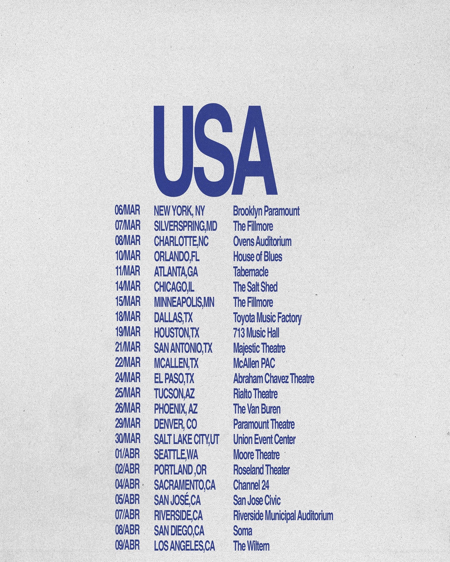 Humbe El Dueño del Cielo Tour Poster 2026